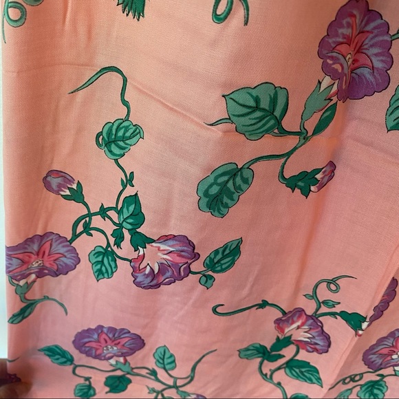 Vintage Alpenblick pink floral A-line pleated maxi skirt size 14 - Picture 10 of 10